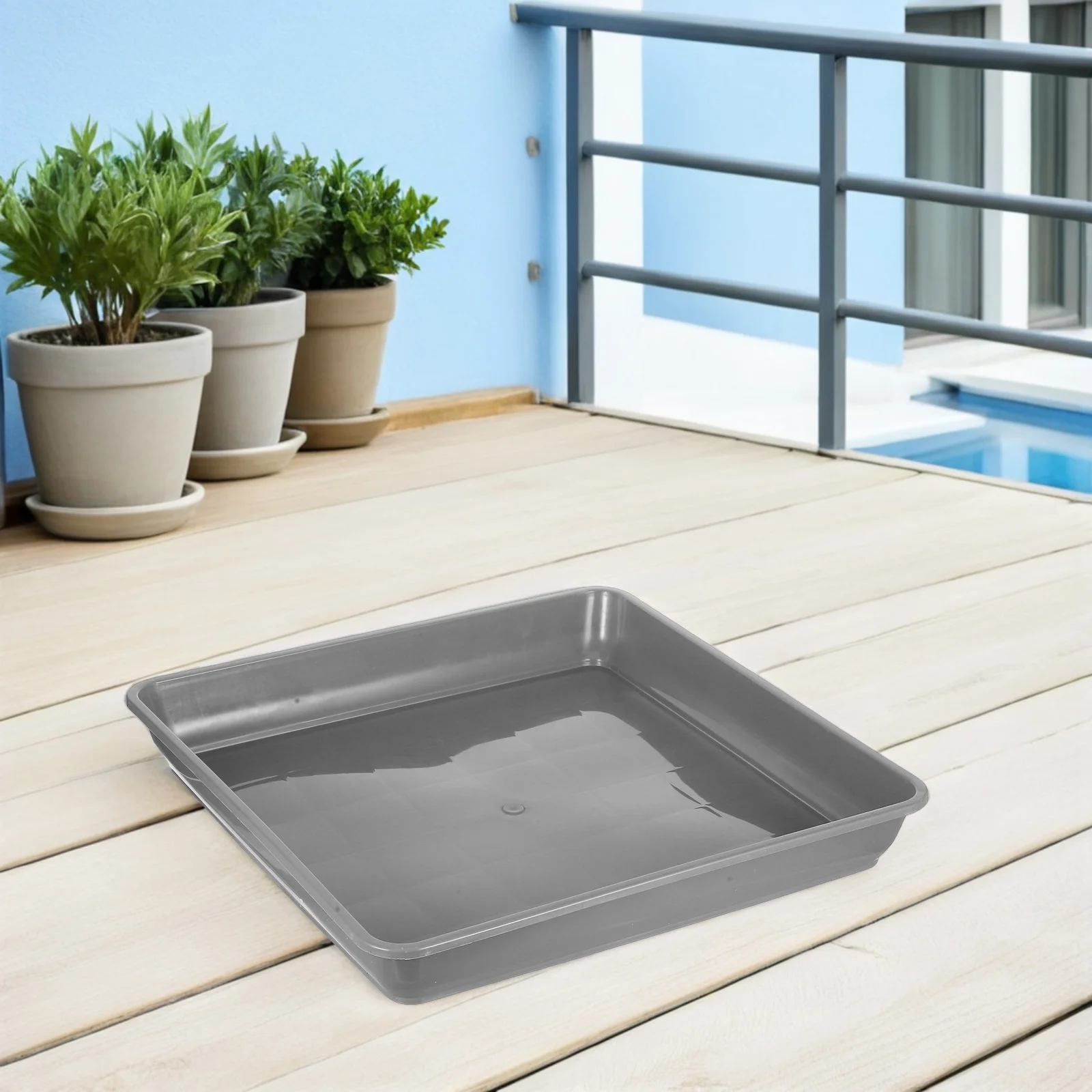 

2pcs Square Flower Pot Tray Plastic Drainage Saucer For Bonsai Succulents Large Water Catcher Indoor Outdoor Garden Balcony