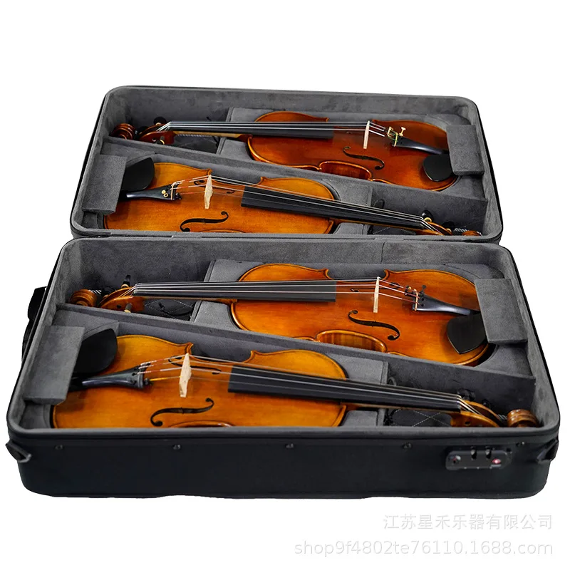 High Quality Lightweight Violin Case 4 in 1 Wooden Violin square Case with Double Straps Violin box Violin Accessories