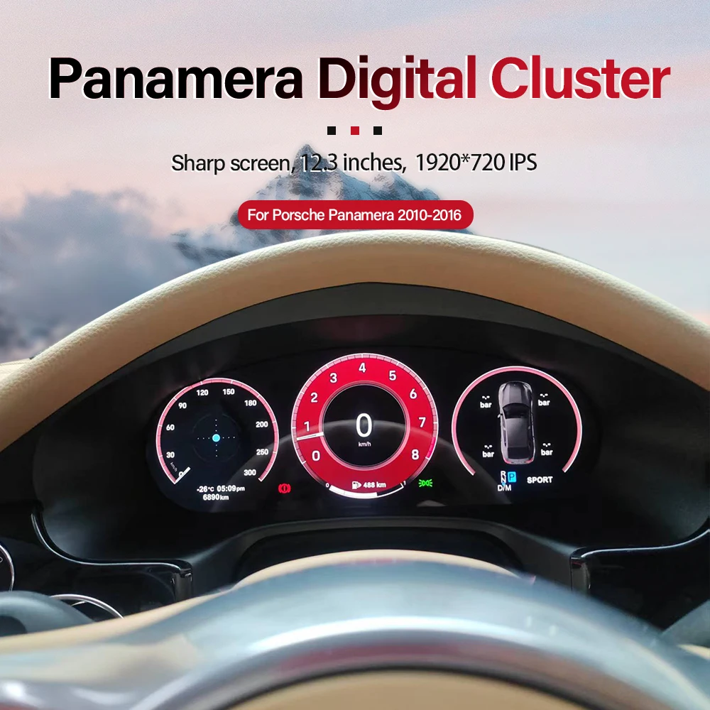 Digital Cluster Virtual Cockpit for Porsche Panamera 970 Gts Turbos 4s 10-17 Multimedia Player Odometer Dashboard Speed Meter