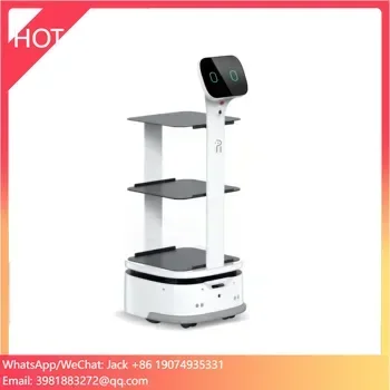 

Restaurant Fast Big Wheel Service Food Delivery Robot Smart Waiter Cover Box Intelligent