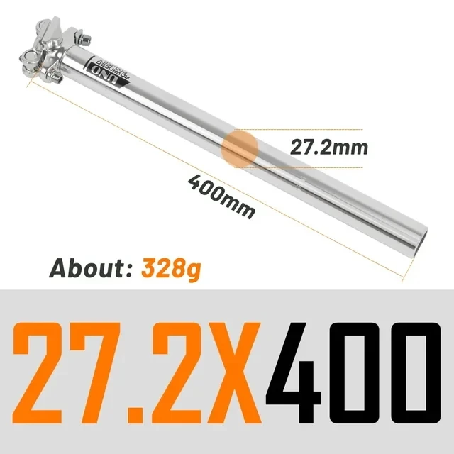 UNO Fahrrad Sattelstütze Ultraleichte Aluminium MTB Sattelstütze 25,4/27,2/28,6/30,9/31,6*350/400mm Straße Mountainbike Sitzrohr Teile