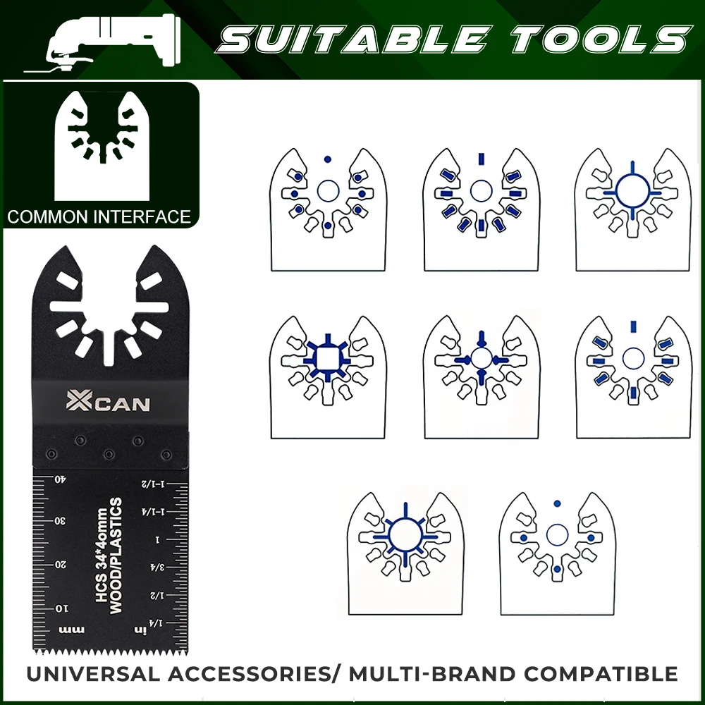 XCAN Multifunktionales Sägeblatt Hartstahl Holzbearbeitung Oszillierendes Sägeblatt für Holz Kunststoff Metall Multitool-Klinge – Detail 6