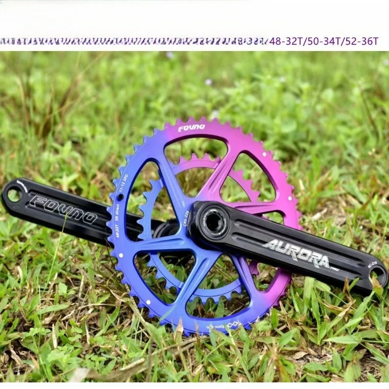 

Комплект шатунов для шоссейного велосипеда из алюминия с ЧПУ, с прямым креплением, полый, интегрированный, с двойной звездой, с кареткой, комплект деталей для велосипеда