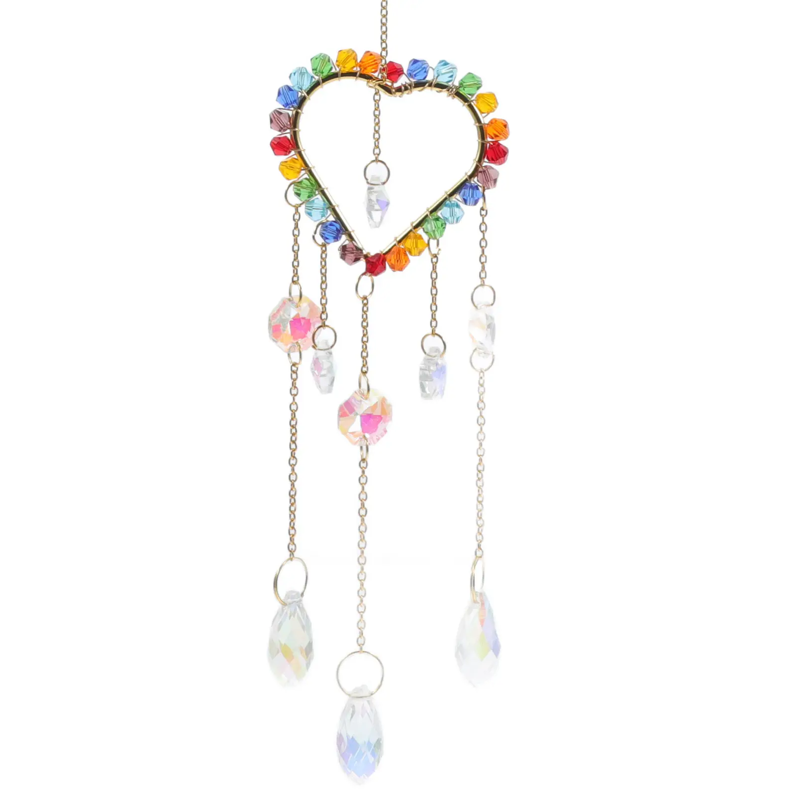 Heart Shaped Crystal Sun Catcher Rainbow Prism Suncatcher Window Hanging Decoration Light Catchers Indoor Garden