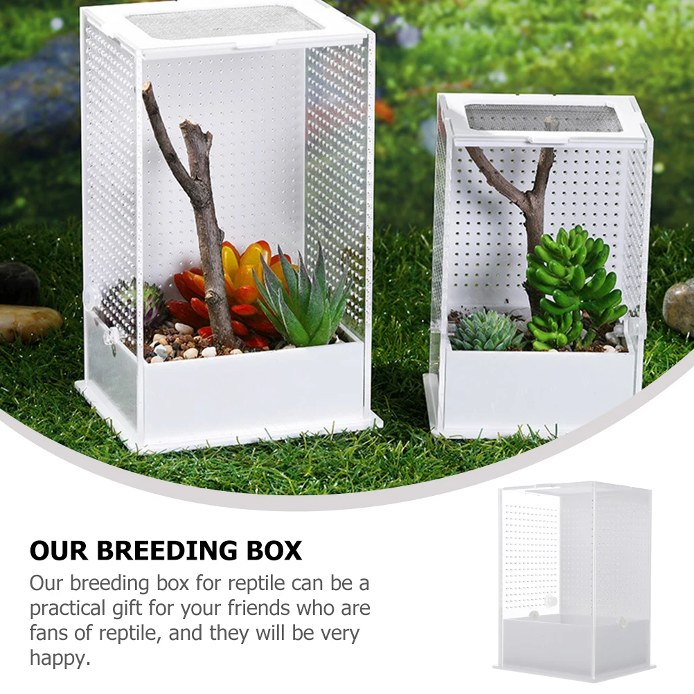 

Praying Mantis Breeding Box Acrylic Clear Terrarium Cage For Spiders Geckos Reptile Habitat Breeding Box Plant Landscape Villa