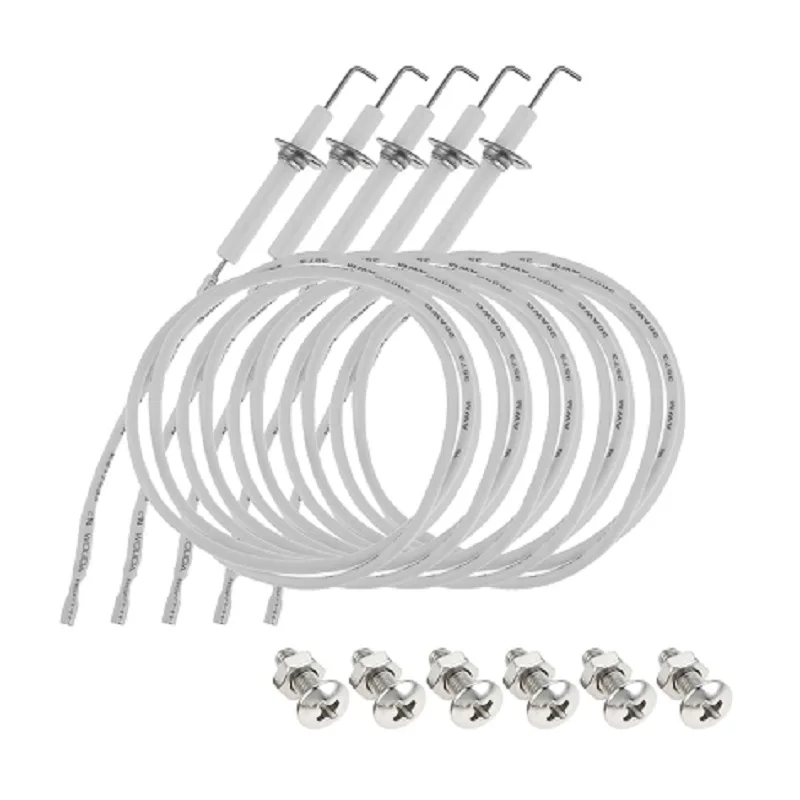 5PCS Grill igniter Wire Kit & Ceramic Electrode Replacement Parts Fit for BBQ Grillware, Charbroil and Others Gas Grill Models