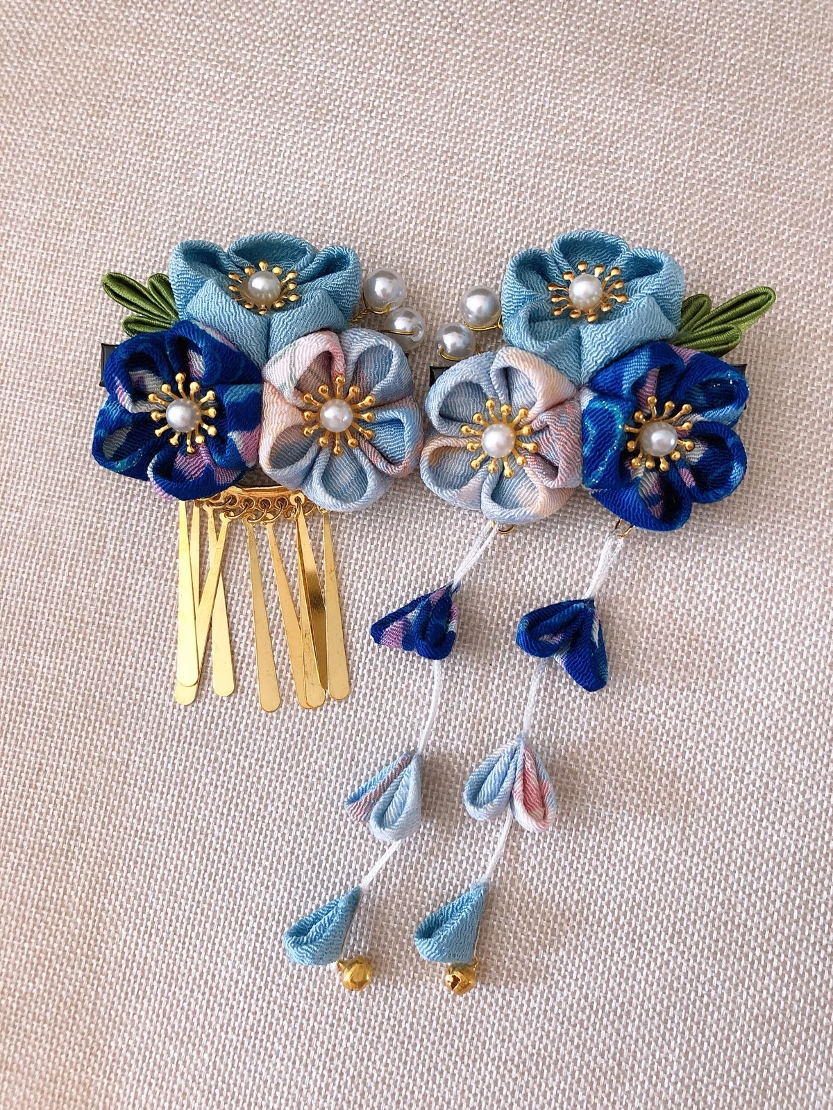 Japanese Hair Accessories Hairpins Kimono Photo Tassel Edge Clips Handmade Headdress Joinery Hairpins