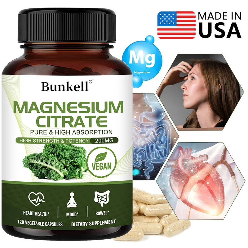 Magnesium Citrate Supplement - Supports Heart, Cardiovascular, Immune Health, Energy Metabolism, Gut Digestion