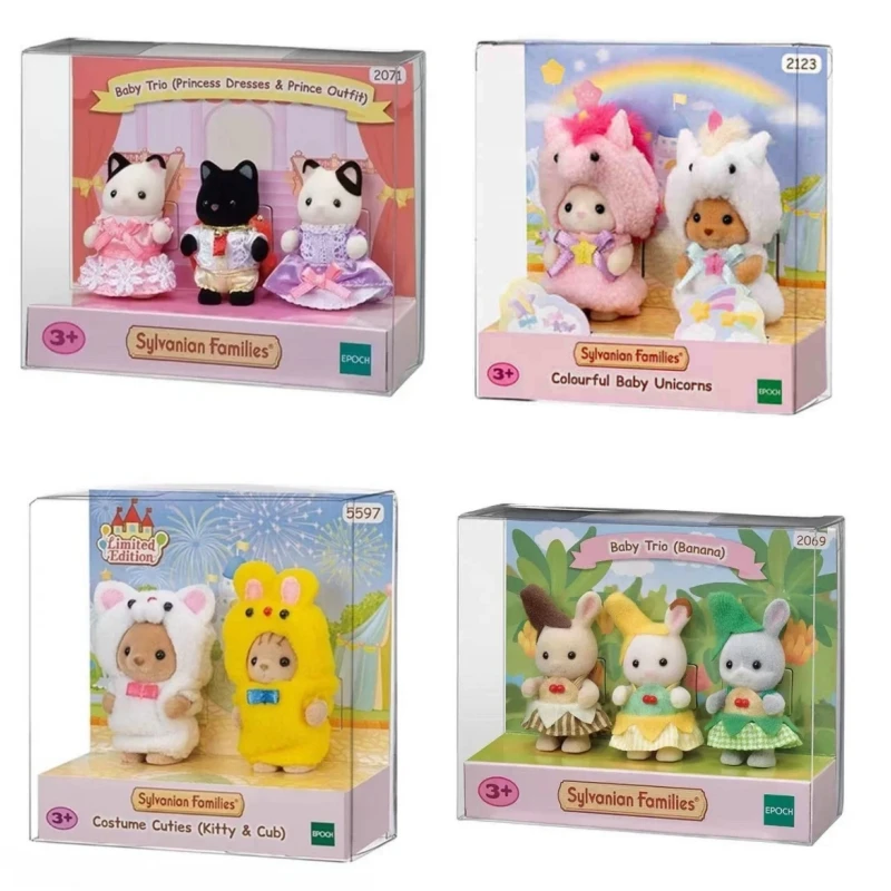 Original Sylvanian Families Anime Figures Halloween Christmas Set Unicorn Family Toy Cross Dressing Party Doll Festivals Gifts