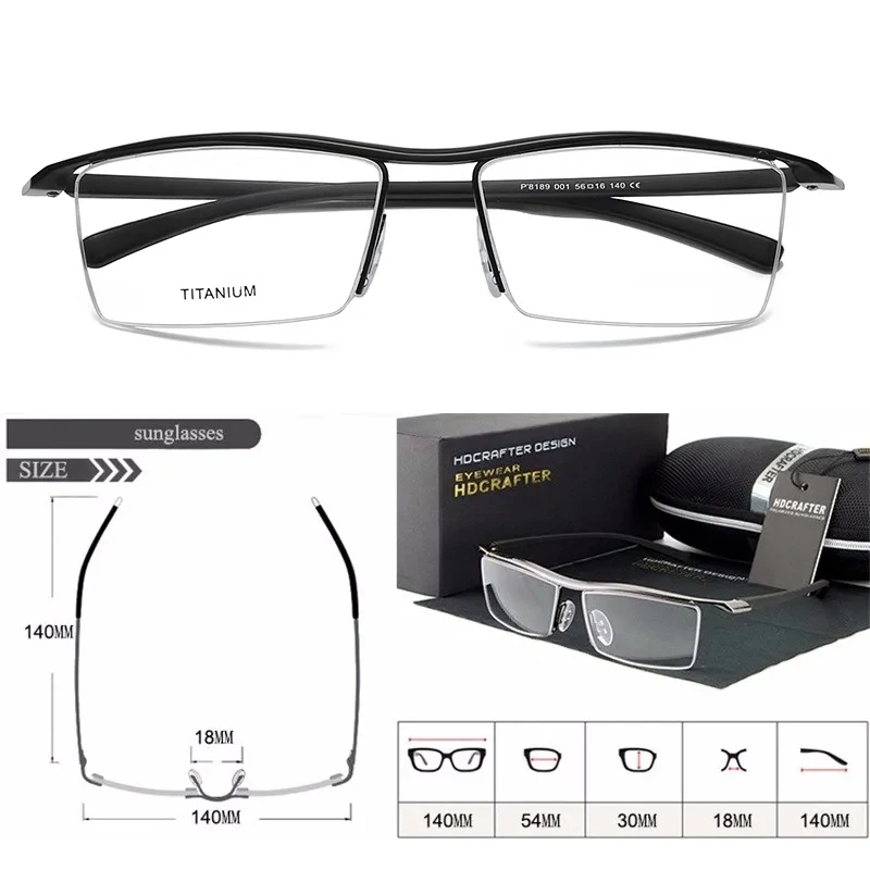 HDCRAFTER 2018 Eyewear Rimless Square Myopia Glasses Frame Men Brand Comfortable Slip-resistant Eyeglasses Frames for Men