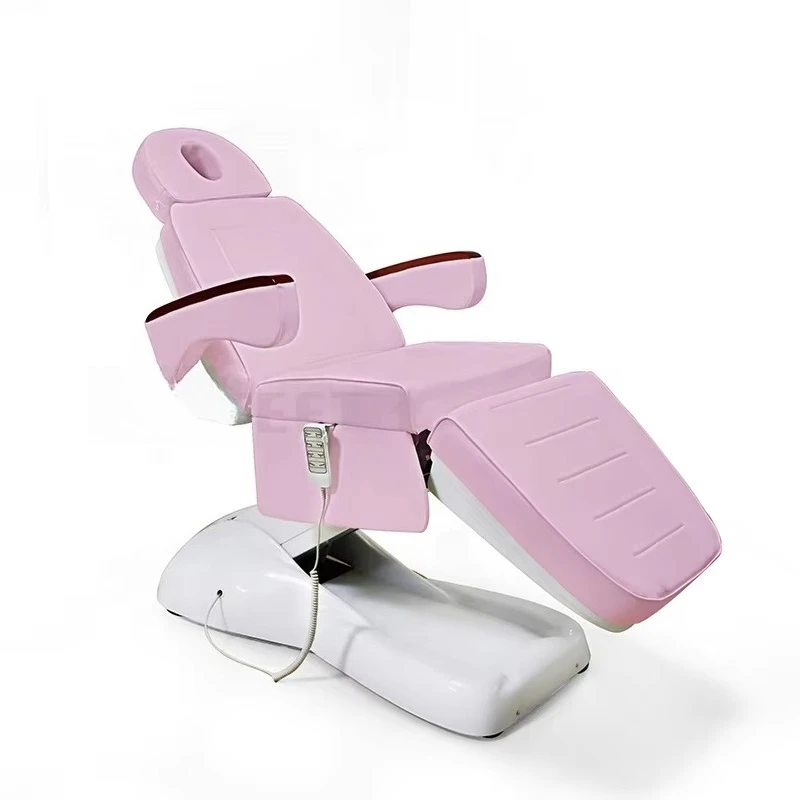 

Регулируемая мебель для салона, розовые носилки, стол для ресниц, кресло для клинической обработки, 4-двигатель, электрические косметические кровати