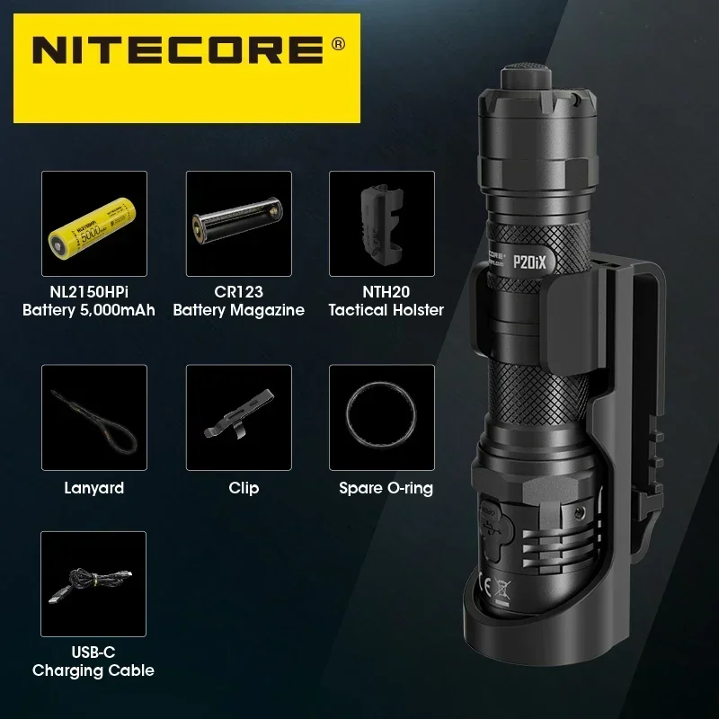 Nitecore-linterna táctica P20ix, superbrillante, 4000 lúmenes, recargable con NL2150HPi, batería de 5000mAh, luz de troca para Camping