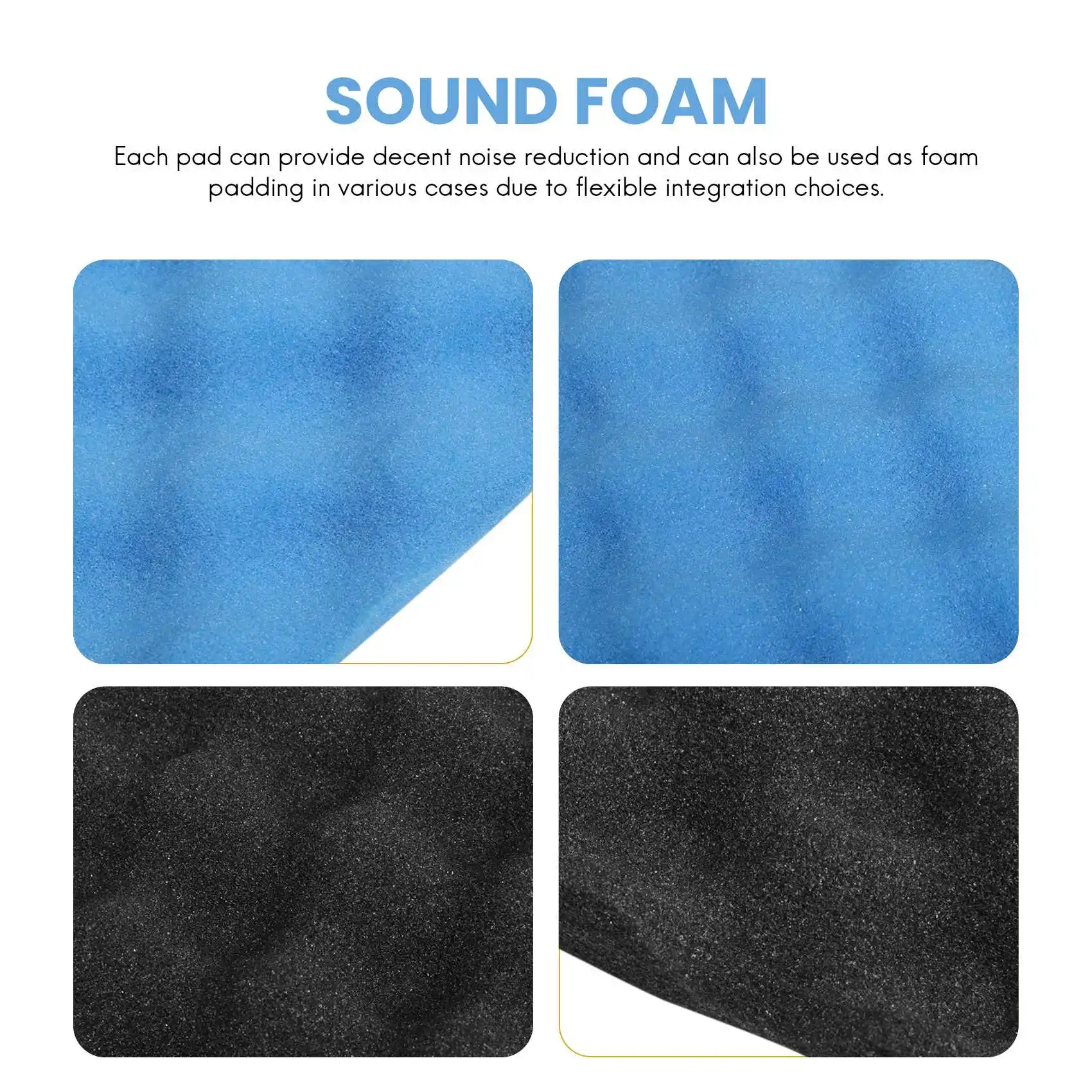 

Hot AD-6 Pack Black + Blue / Charcoal Egg Crate Foam Acoustic Tiles Soundproofing Foam Panels Sound Insulation Soundproof Foam P