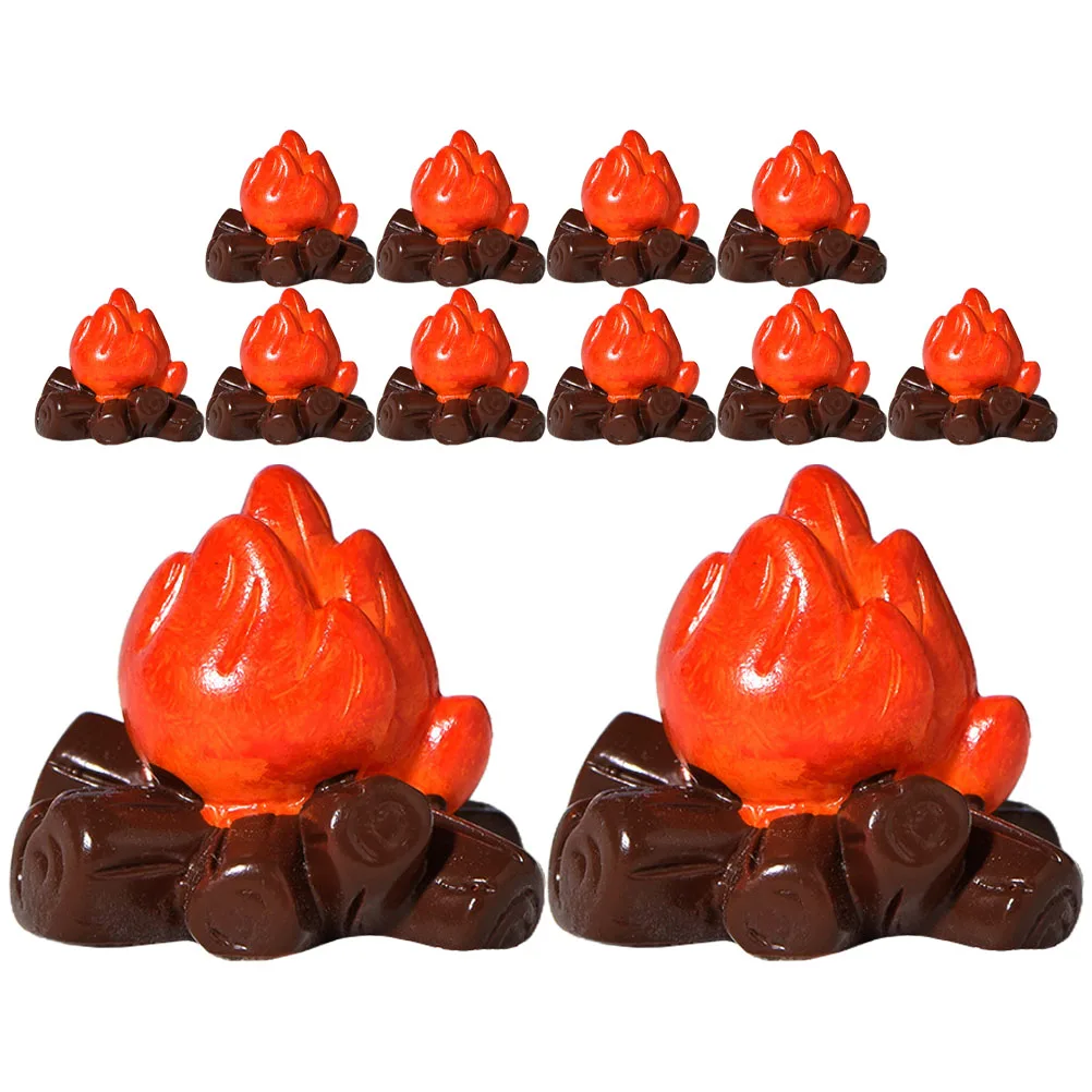 

12 Pcs Fire Decoration Ornaments Bonfire Flowerpot Flame Resin Campfire Decorations