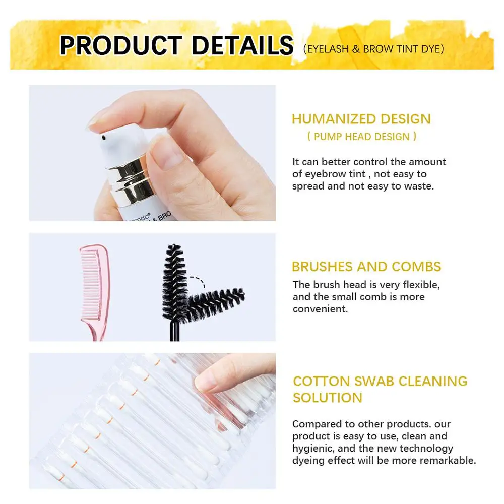 Professional Eyelash sopracciglia Dye Gel tinta ciglia marrone colore nero tinta crema Kit Fast Tint Easy Dye Kit colore sopracciglia impermeabile