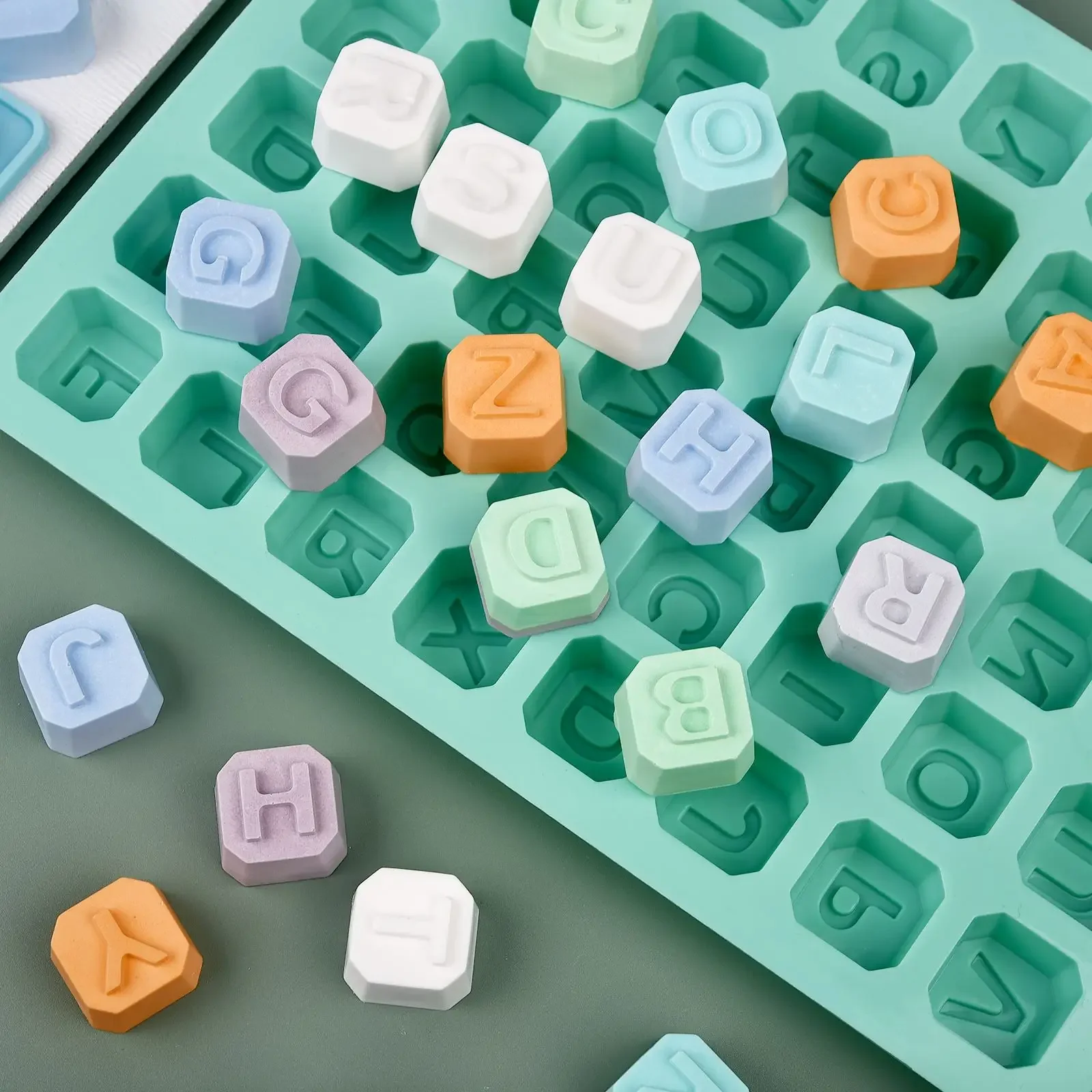 48 Letter Enghish Alphabet letter Silicone Mold Soap Mould Cake Cupcake bake Bakeware Chocolate Soap Diy Decorating Tools Mould view 3