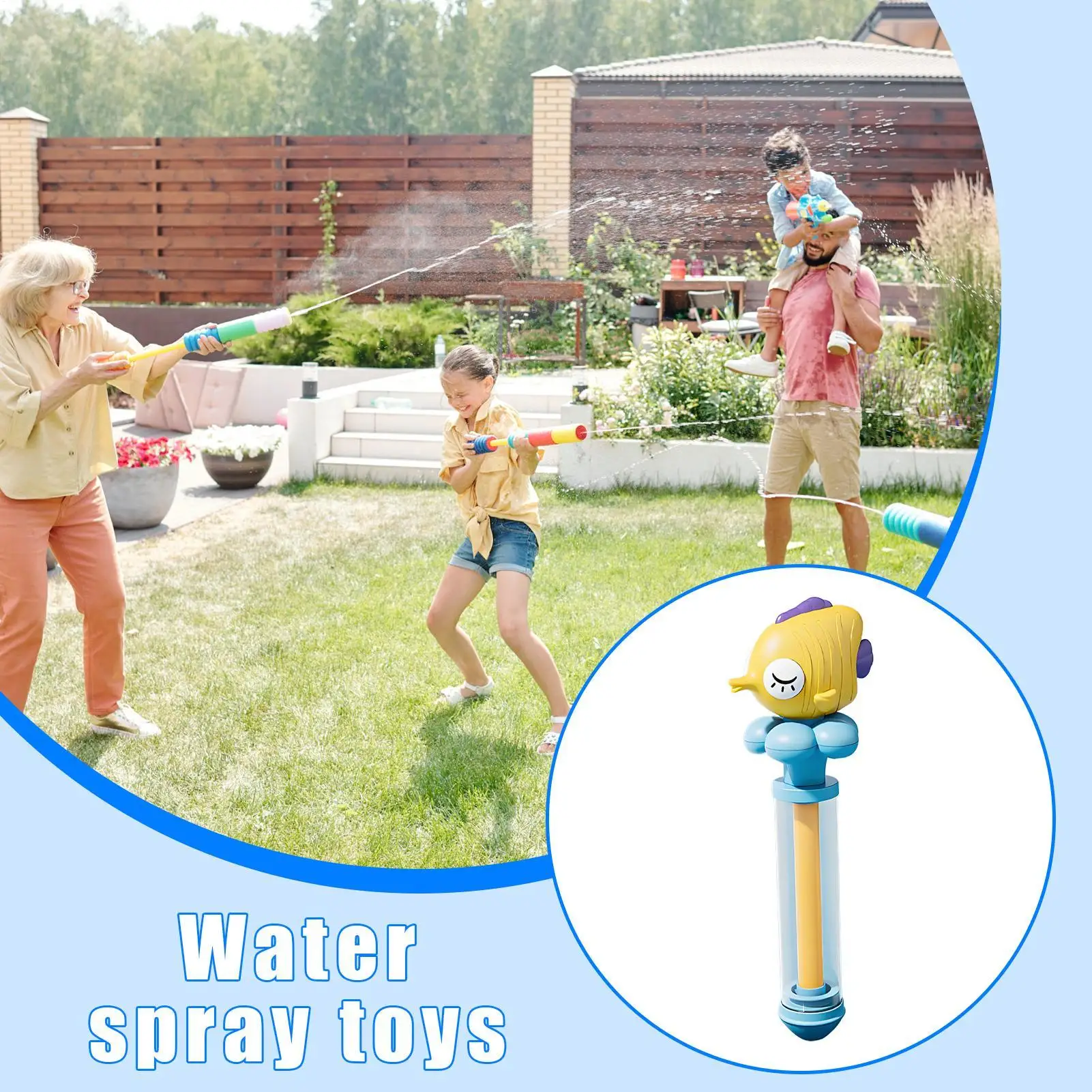 

Water Sprayer for Kids Kids Water Sprayer Pull-Out Sprinkler Interactive Game for Ages 7-14 Boys Girls Pool Patio Backyard