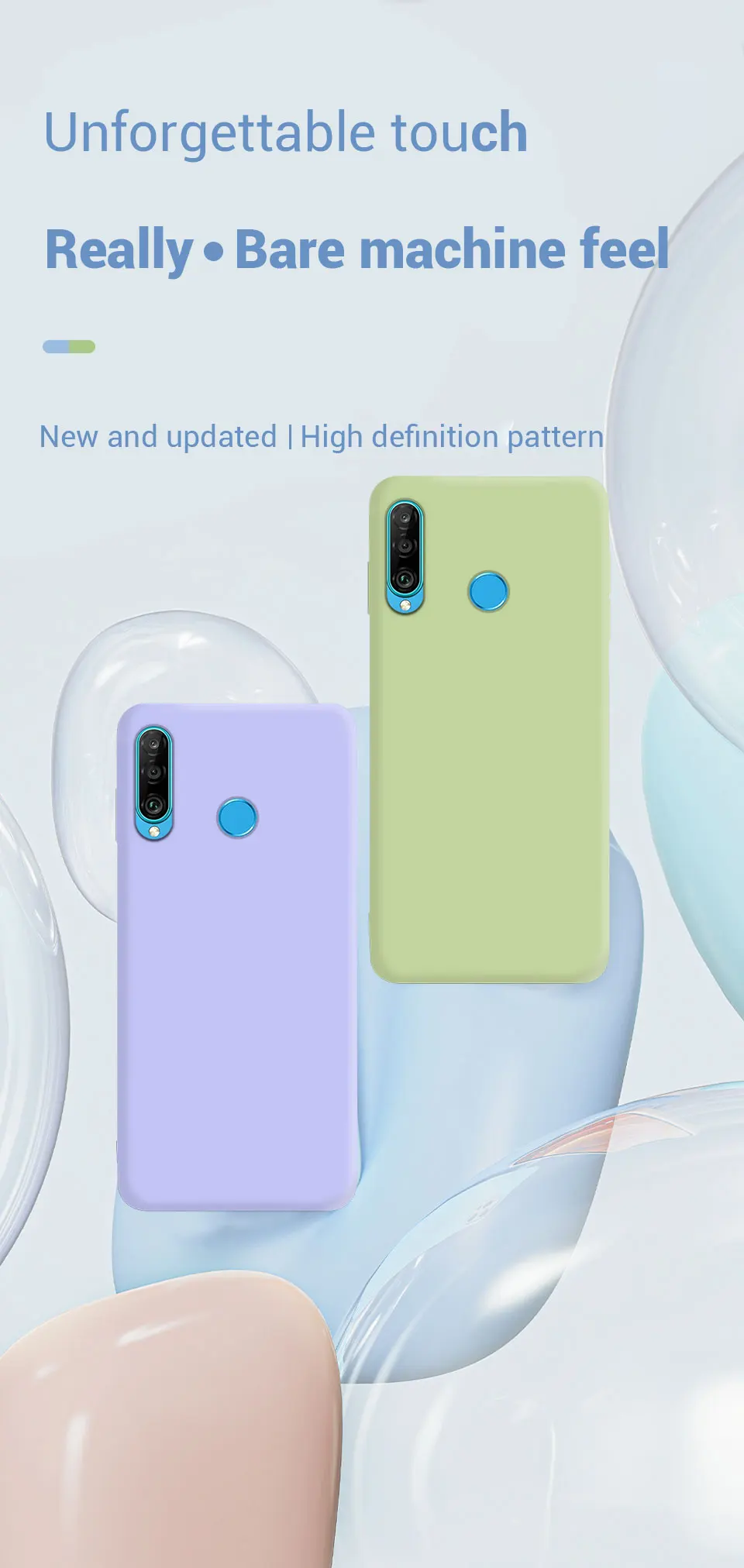 Neue Flüssigsilikon-Handyhülle für Huawei P30 Lite, weiches flüssiges Silikon, Silikon, schützt die Original-Rückseite – Detail 1