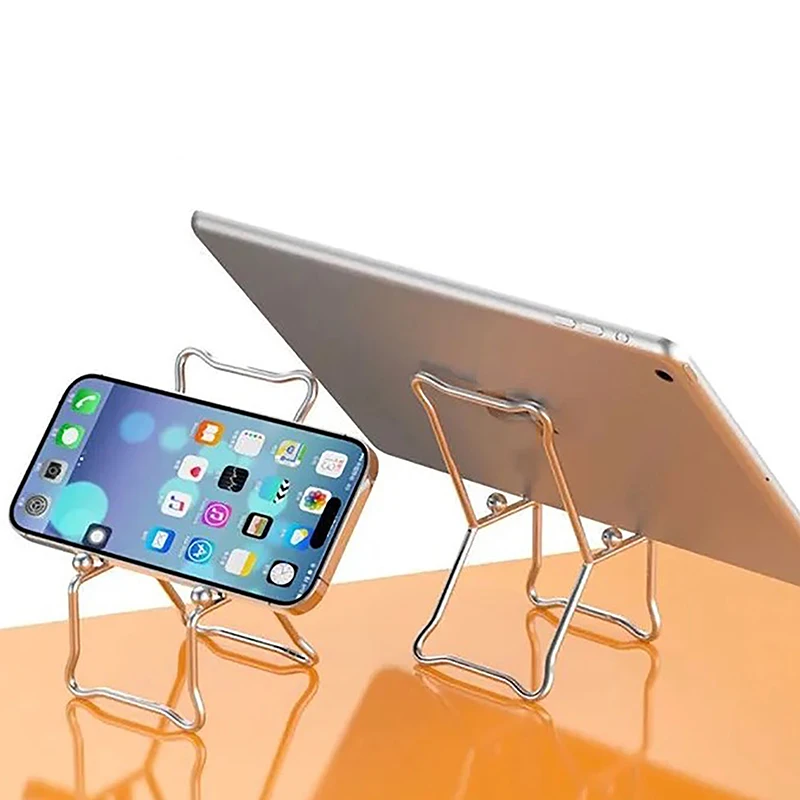 1pcs Creative Metal Hollow Mobile Phone Tablet Computer Desktop Shelf Multi-functional Portable Mobile Phone Mount Stand