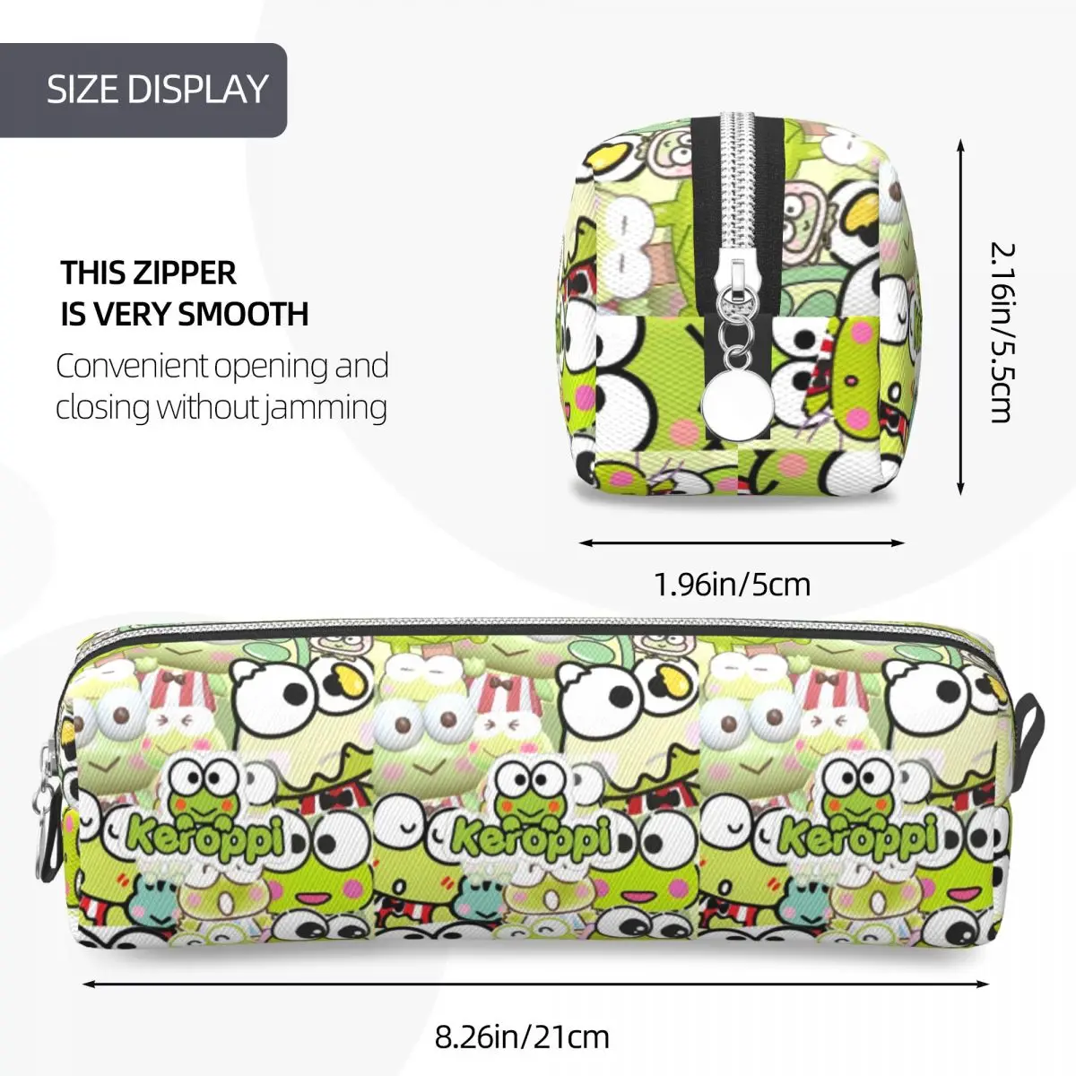 Klassische Cartoon Keroppi Federmäppchen Sanrio Federmäppchen Stifthalter Große Aufbewahrung Bleistiftbeutel Schulbedarf Geschenke Schreibwaren