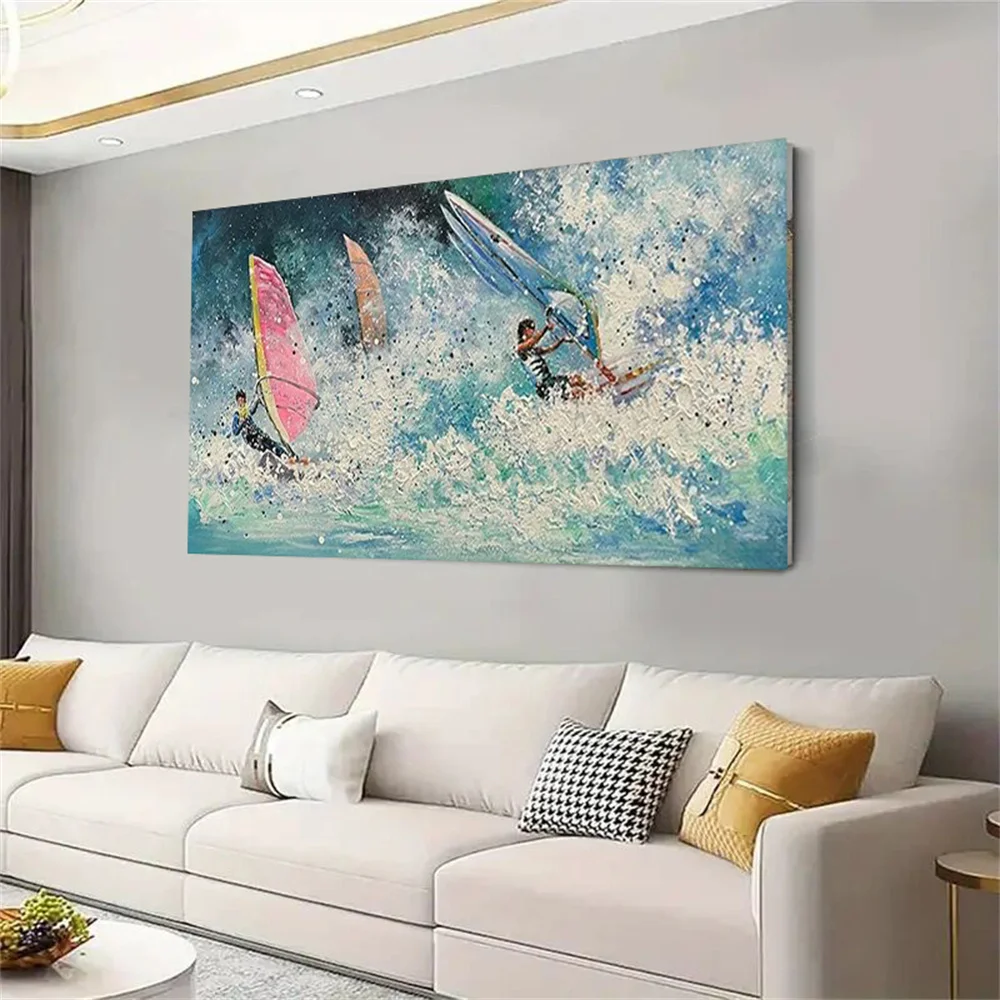 

Free Shipping Single Hand Painted Abstract Landscape Scenery Oil Painting On Canvas Handmade Home Decor For Living Room Unframed
