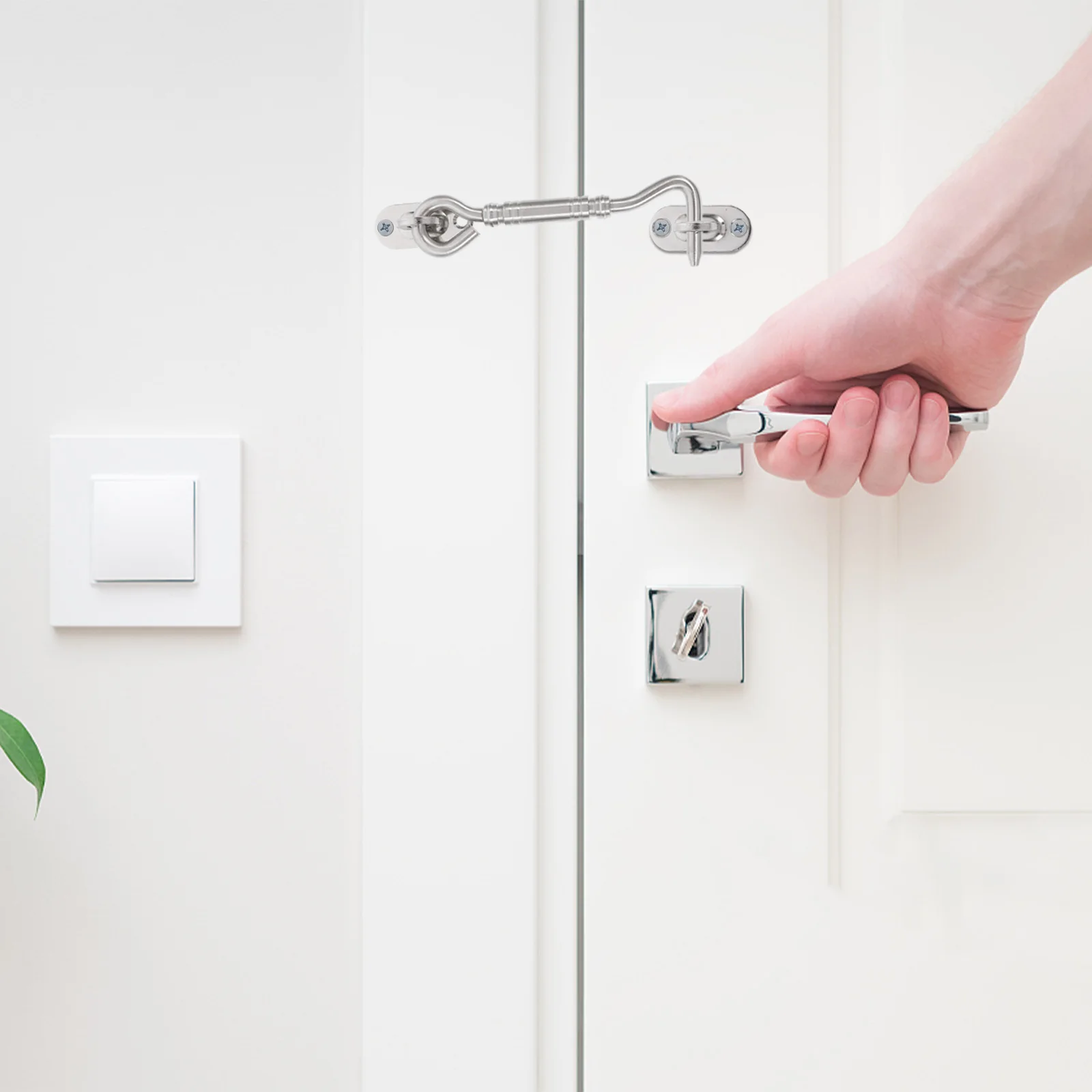 

1 set Stainless Steel Door Lock Hook Sliding Barn Latch Locks for Gates Durable Anti Corrosion Non Fading Easy Install Interior