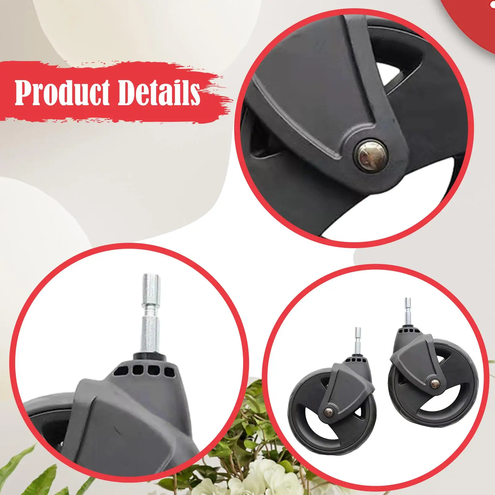 2Pcs 교체 범용 액세서리 Accs 아기 트롤리 바퀴