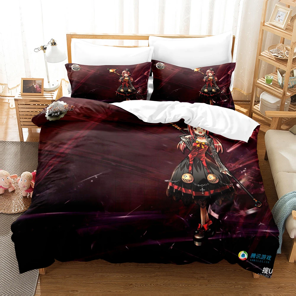 Fashion 3d Print Game Dunge Fighter Female Magician Bedding Set Single Double King Bed Set Children's Bedroom Duvet Cover Set
