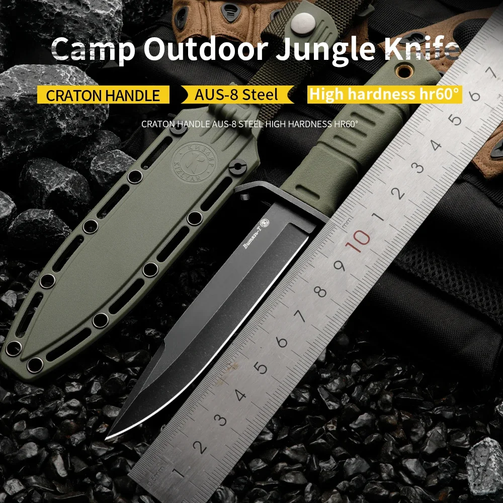 High quality multifunctional fixed blade - outdoor camping, rescue, and emergency survival knife, men's gift