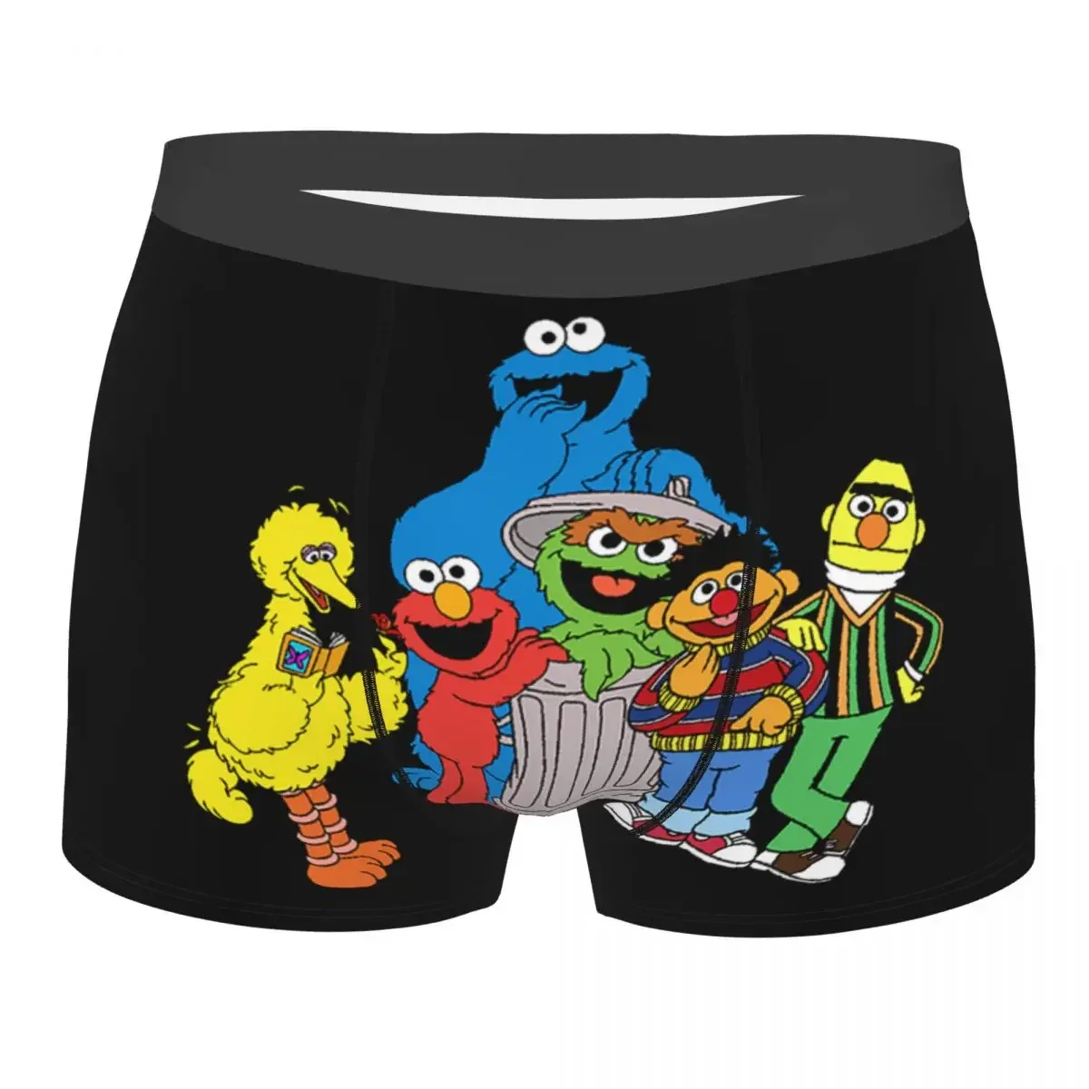 Biancheria intima personalizzata del fumetto stampa maschile personalizzata Elmo Big Bird Boxer Shorts mutandine slip mutande traspiranti