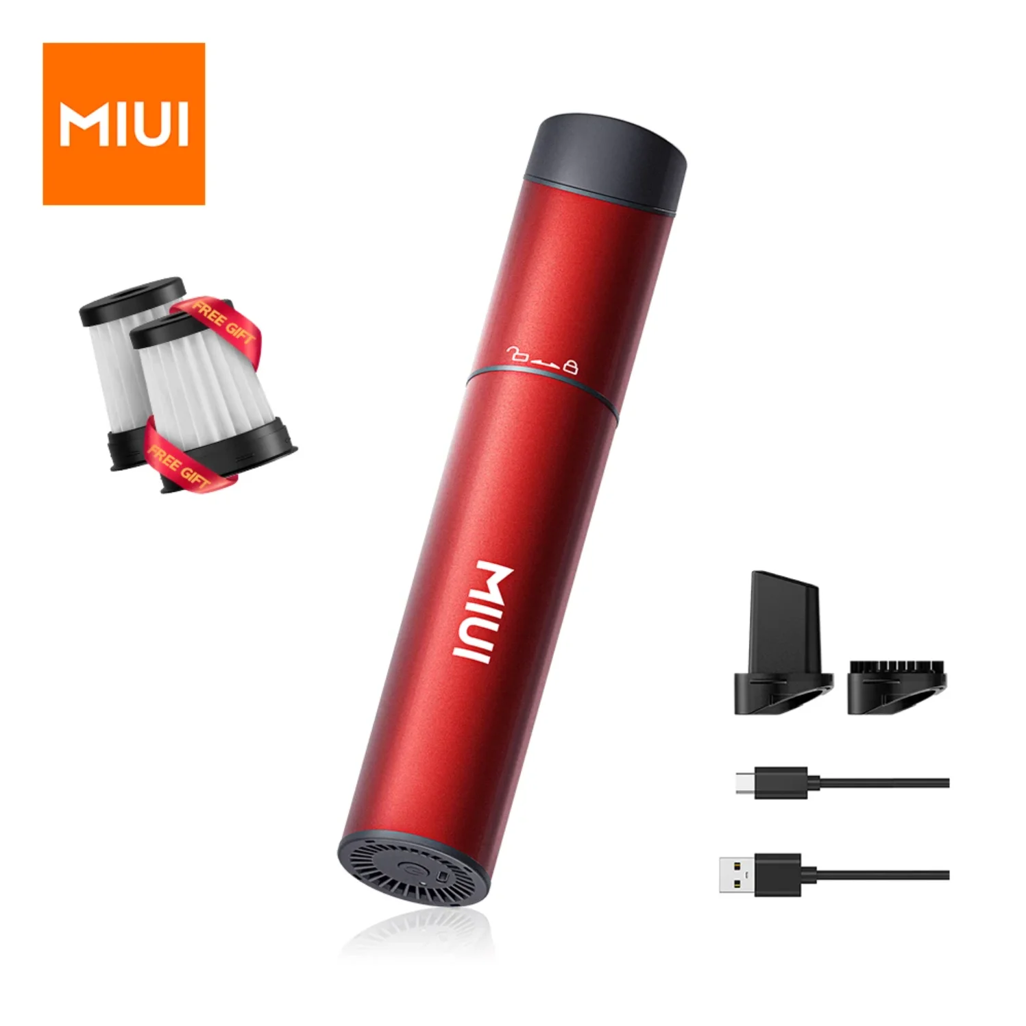 MIUI Cordless Laptop Vacuum Cleaner Portable USB Rechargeable Car Vacuum 2-Suction Power Mini & Cool Model-X（Aluminum Alloy）