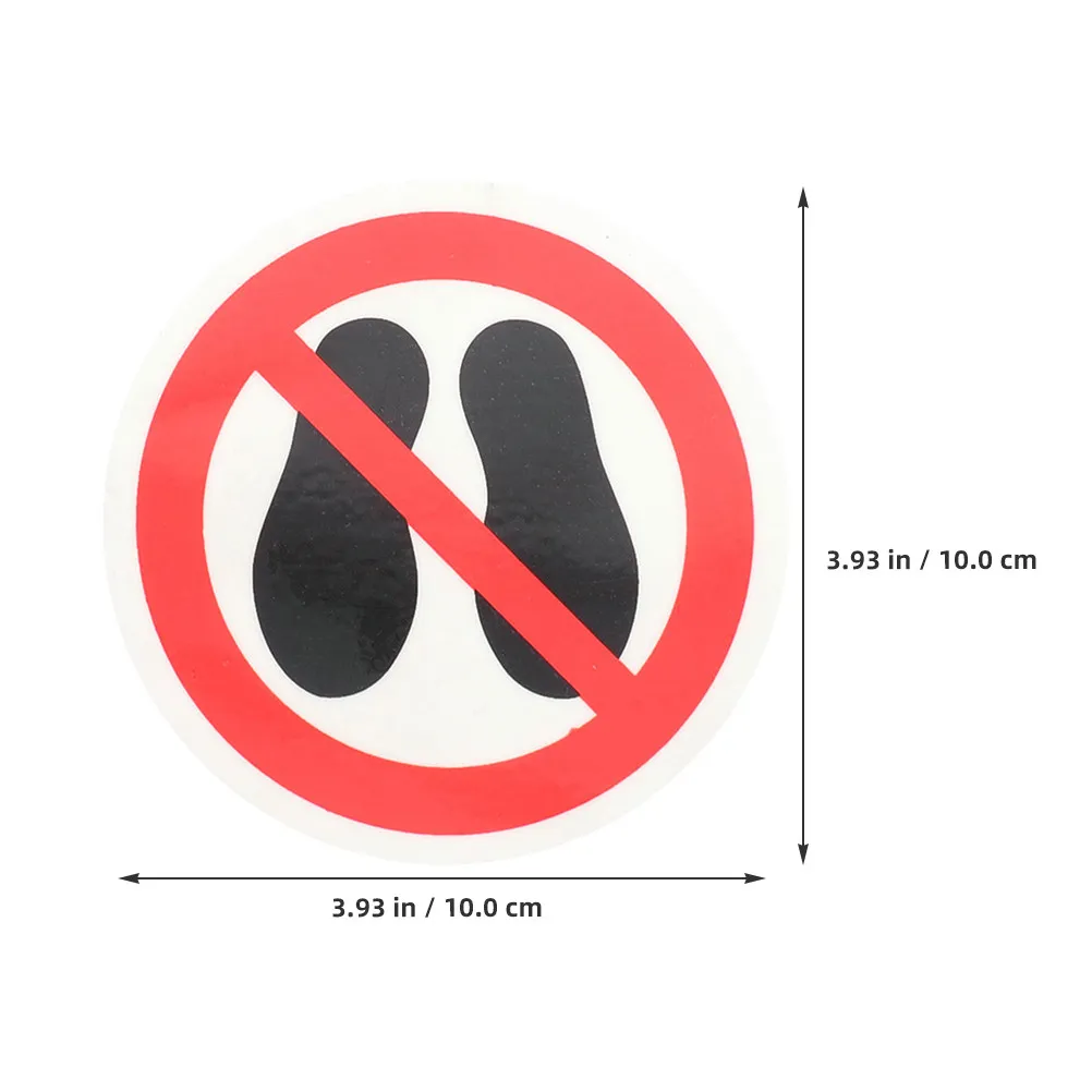 No Step Here Round Warning Sticker Safety Sign Adhesive Decal High Visibility No Stepping on Surface Sticker for Malls Parks