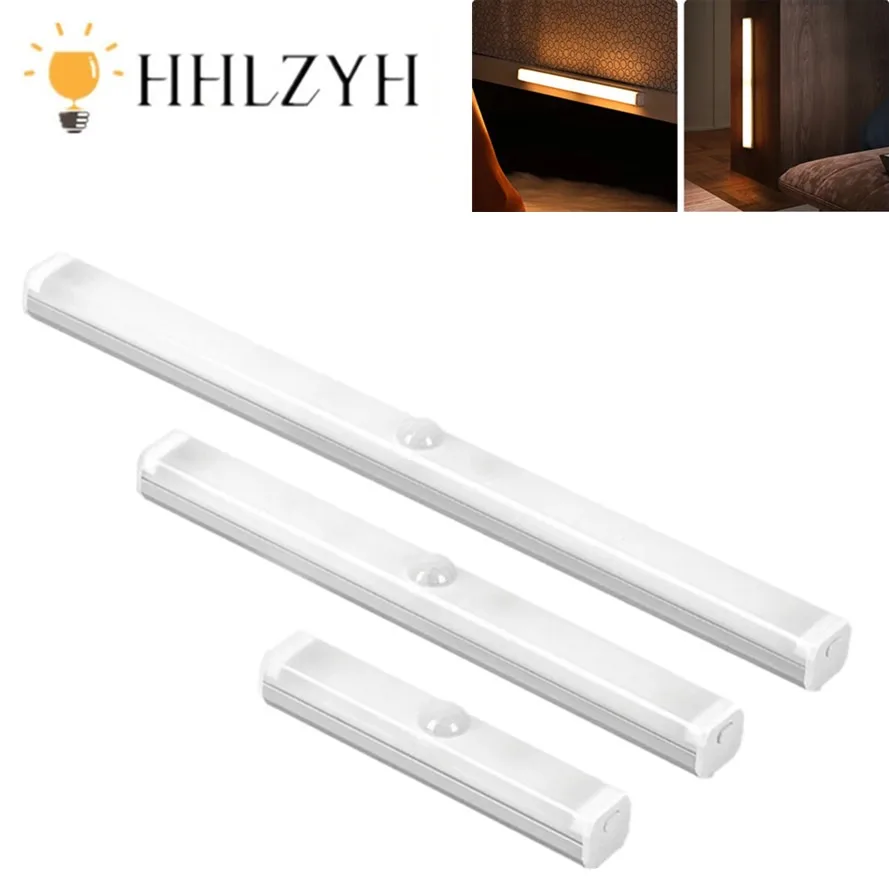 Hlzyh-Luz LED nocturna con Sensor de movimiento inteligente, lámpara de noche con atenuación inalámbrica, carga USB, para dormitorio, armario y cocina