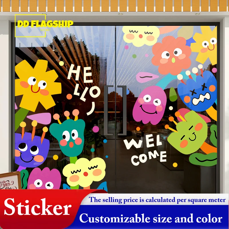 

DD Customize Glass stickers Decorative Window pane Film Advertisement Promotion PVC It can be installed both inside and outside