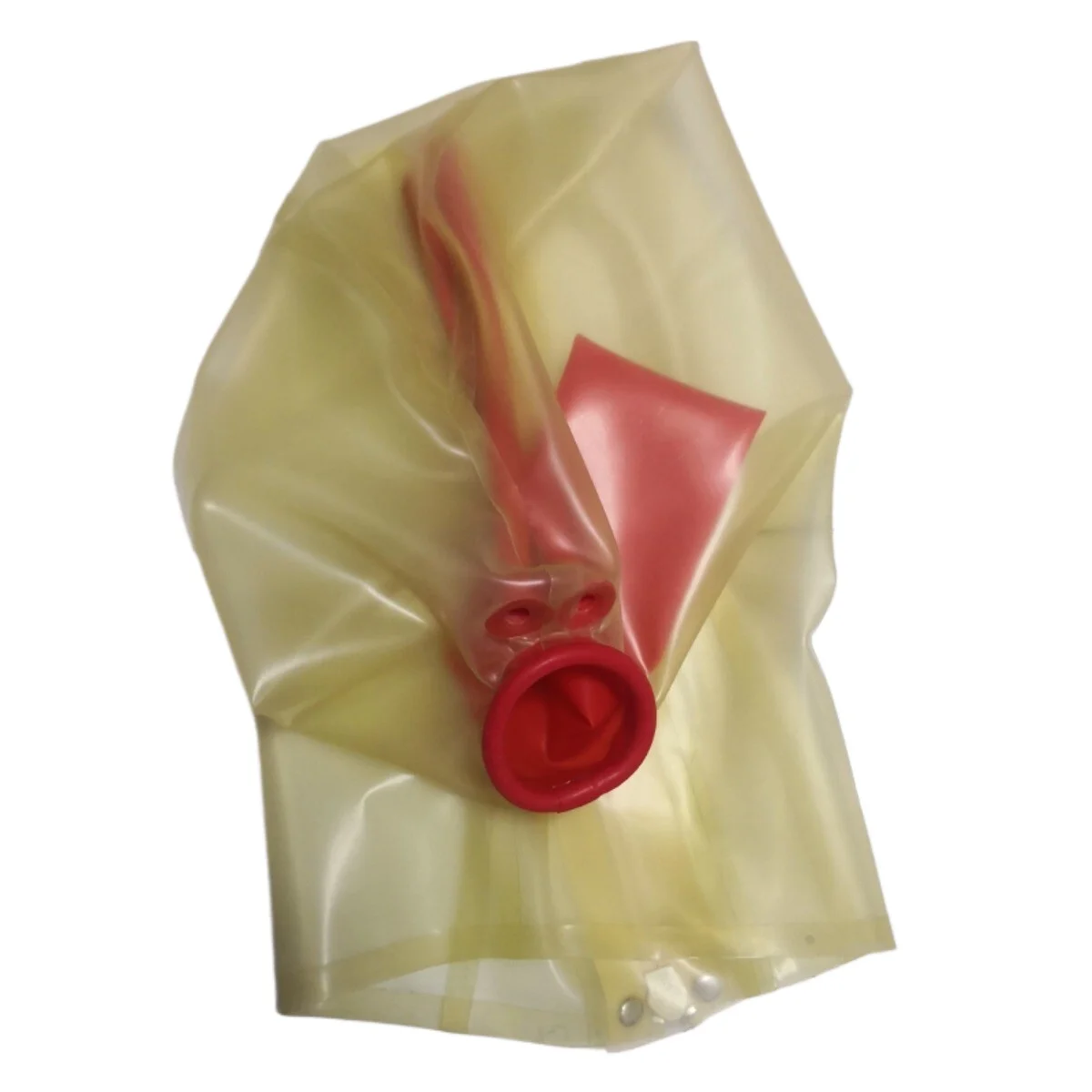 

Transparent Latex Mask Rubber Mask Long Nose Tube Handmade with Rear Zipper