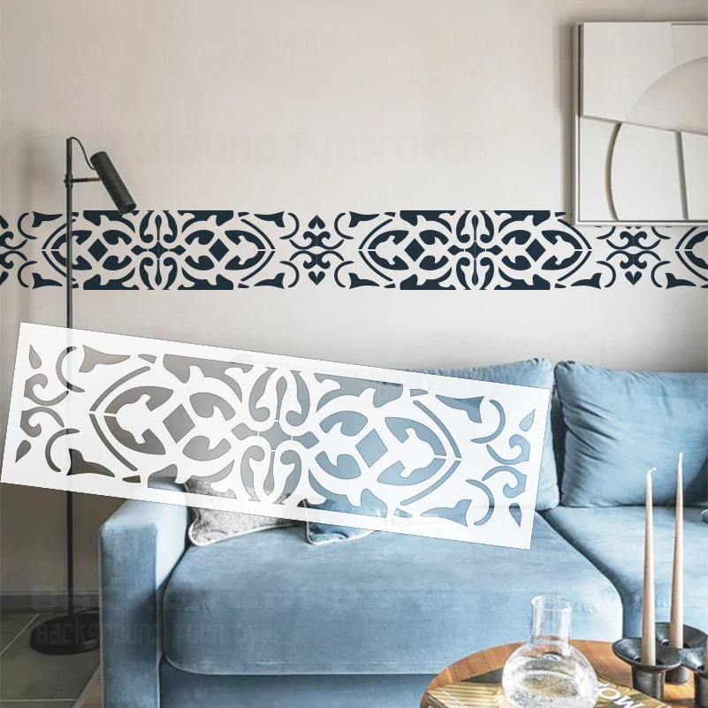 60cm - 120cm Stencil Wall For Painting Decor Template Furniture Makers To Paint Border Retro Vintage Classic Divider S251