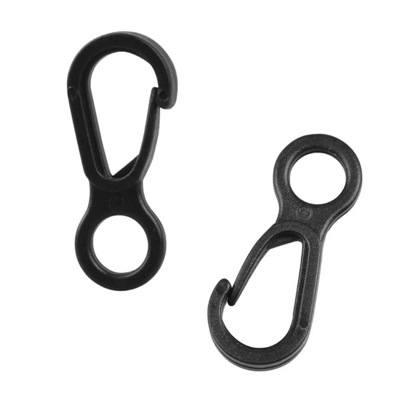 Q39E 10pcs/set Clip Hooks Outdoor Camping Light Accessories Camping Fixed Canopy Tools Hiking Plastic Tent Hooks Tarp Black view 2