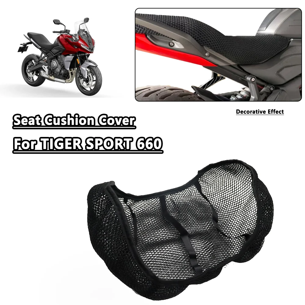 

For TIGER SPORT 660 SPORT660 Mesh Motorcycle Seat Cover 3D Elastic Motorbike Breathable Heat-resistant Anti-Slip Protector Cover