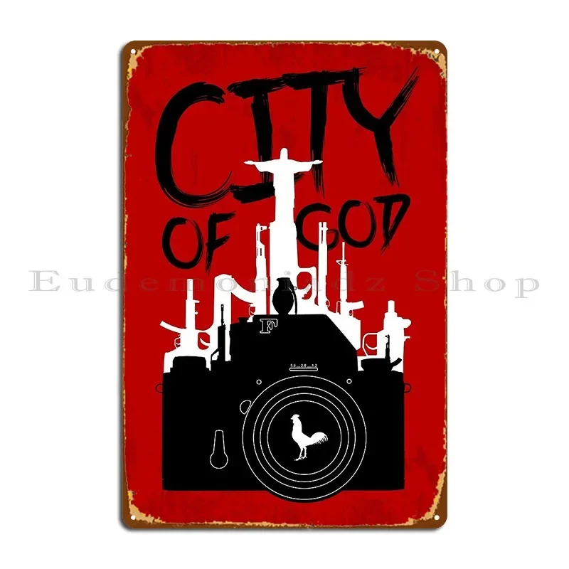 مدينة الله الحد الأدنى من فيلم Fanart البديل لوحة معدنية تصاميم سينما جدار جدار اللوحة صدئ تين تسجيل ملصق