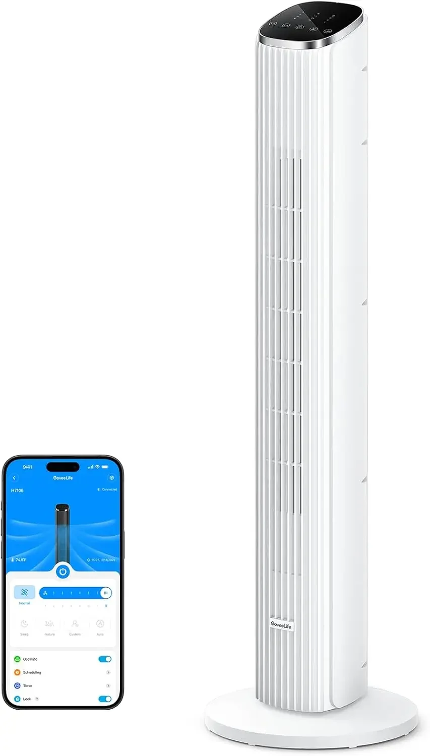 

Smart 36 Inch Floor Fan With App Voice Control Temperature Sensor 5 Modes 8 Speeds Quiet Oscillating Bedroom Office Fan 24 Hour
