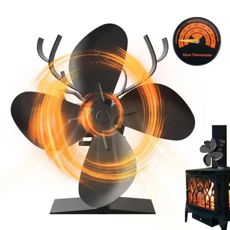 

Heat Powered Stove Fan Heat Powered Wood Stove Fan Fireplace Fan Thermoelectric Thermal Fan Quiet Stove Fan With Magnetic