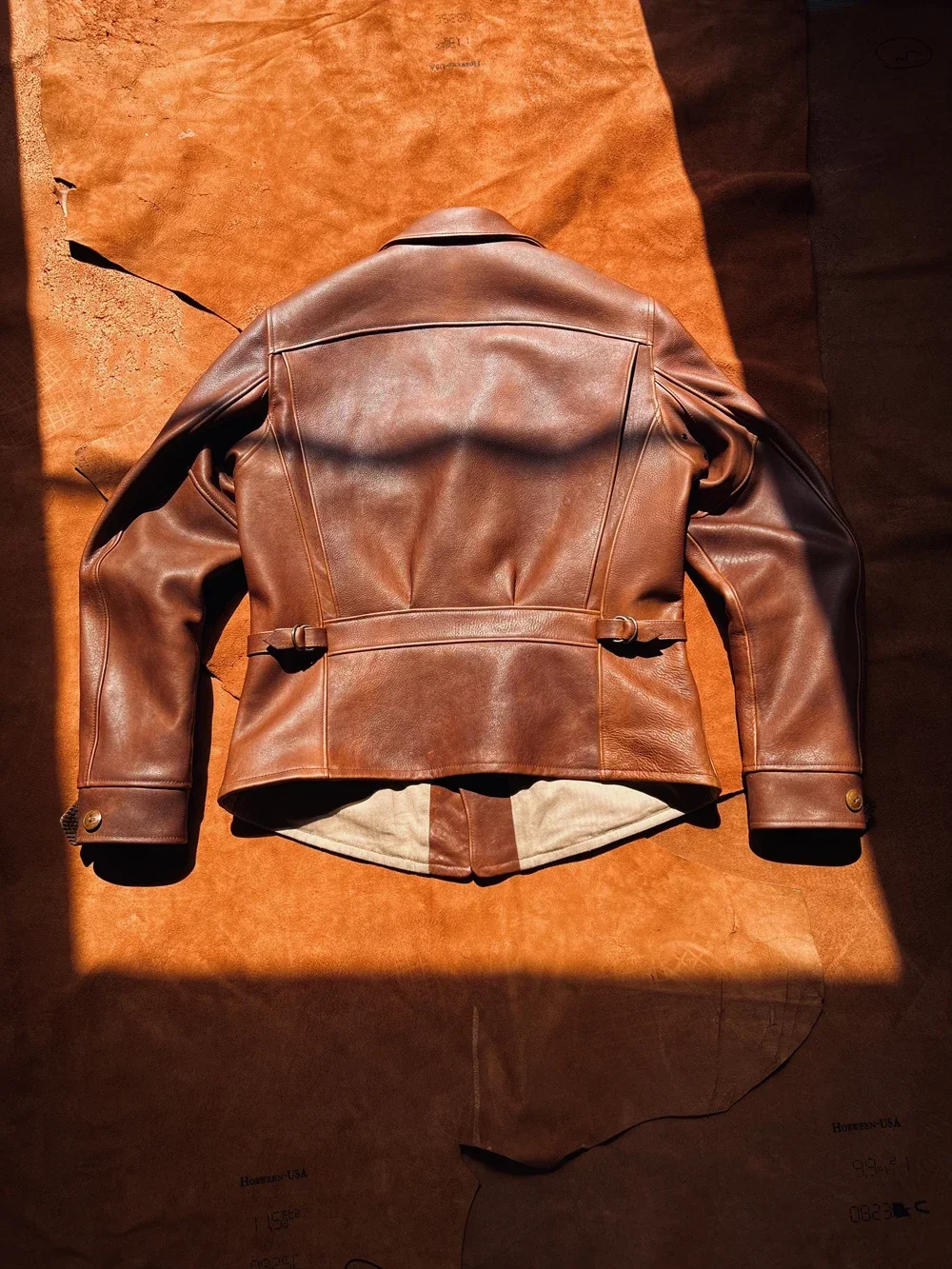 Blunt Razor American Vintage Chicago Horween Vintage Lapel Classic Leather Jacket In Waxed Cowhide