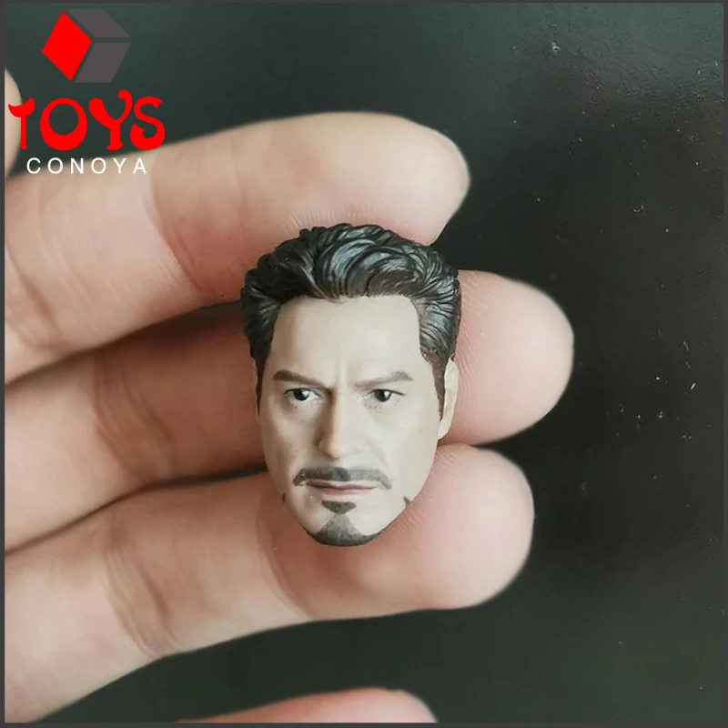 

1/12 Sacle Tony Robert Downey Jr. Head Sculpt Model PVC Head Carving Fit 6'' SHF Action Figure Body Doll