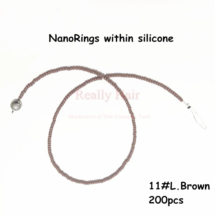 Convenient 200pcs NanoRings Hair extension(without hook needle) NanoRingsWithinSilicone hair extension tool kits