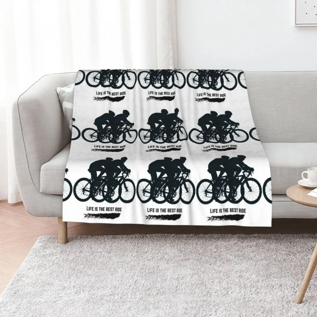 Bicycle ride Throw Blanket Shaggy Luxury Flannels decorative Picnic wednesday Blankets