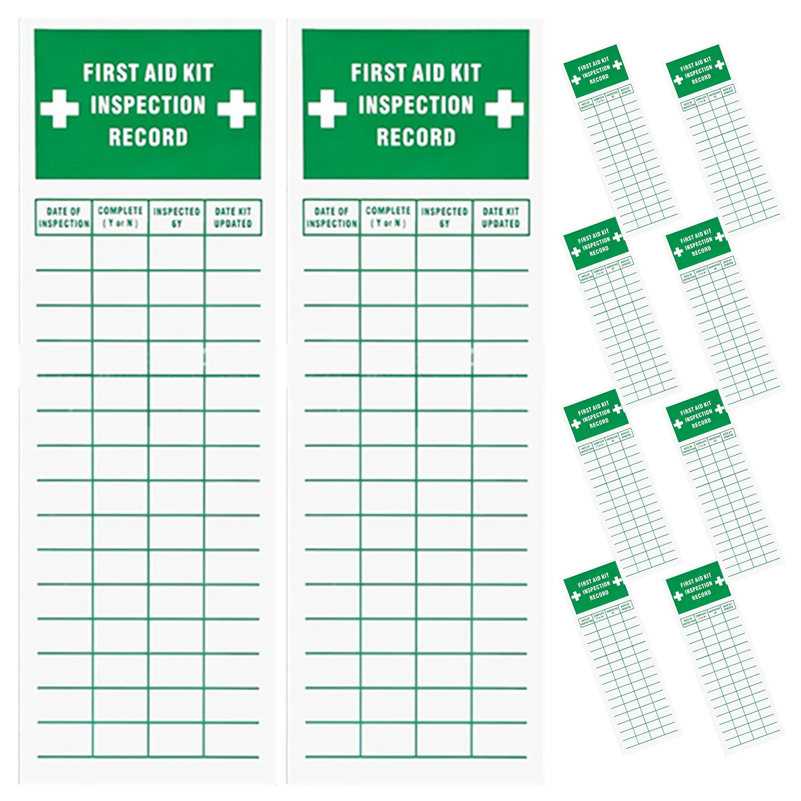 10Pcs First Aid Inspection Labels Paper Safety Stickers for Workplace Compliance Warehouse Safety Tags Business Maintenance