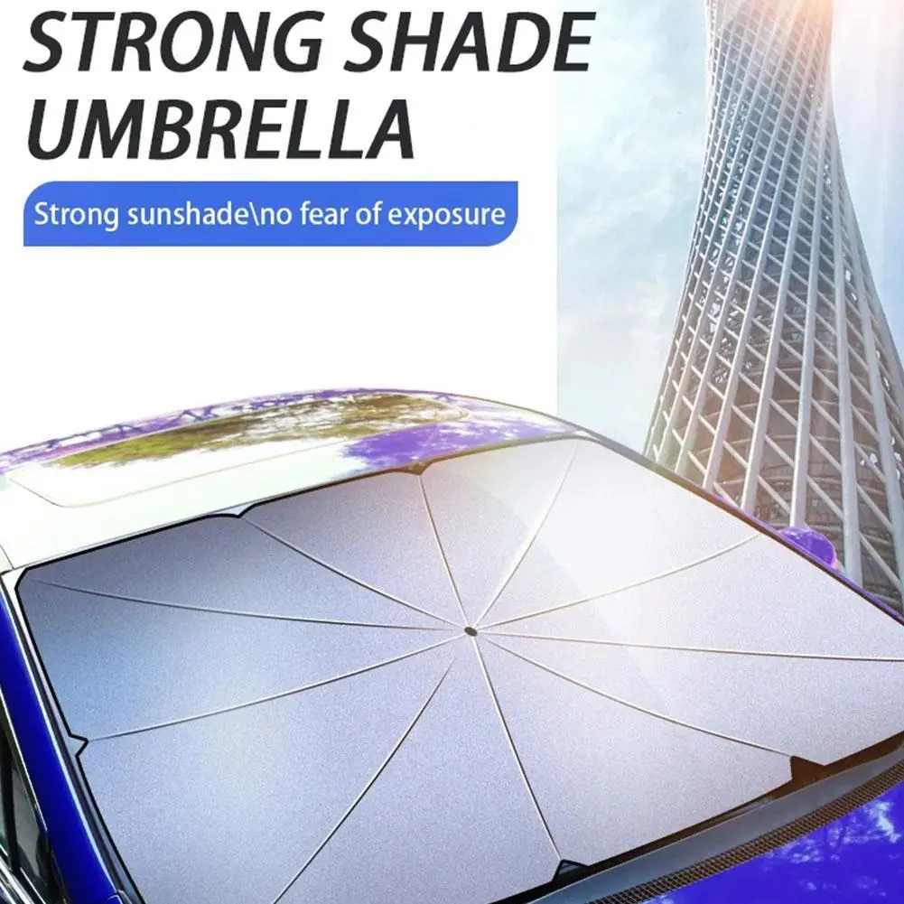 Pára-brisa do carro dobrável, guarda-chuva Sun Shade Cortina de proteção do assento de carro Acessórios de isolamento térmico