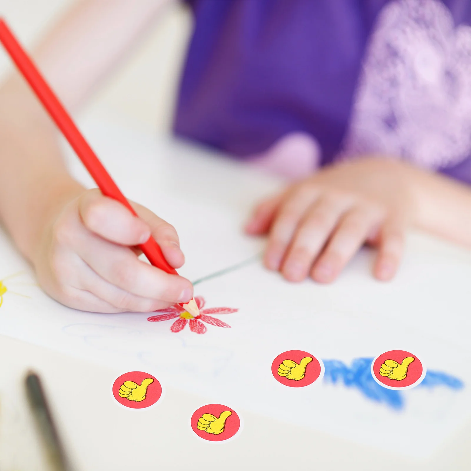 

5pcs Reward Encouragement Adorable Kindergarten Decorative Labels Praise Stickers Self-Adhesive Creative Scrapbook Gift