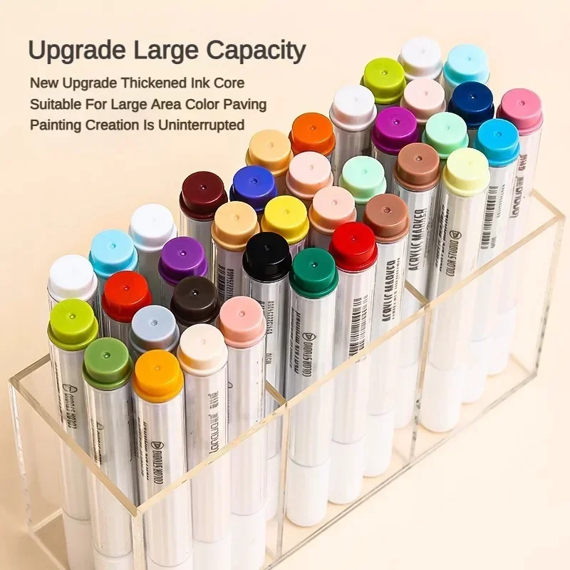 9/162 Colors Acrylic Paint Marker Set Art Markers Painting Pen Graffiti for Stone Disc Mobile Phone Case Shoe Glass Art Supplies