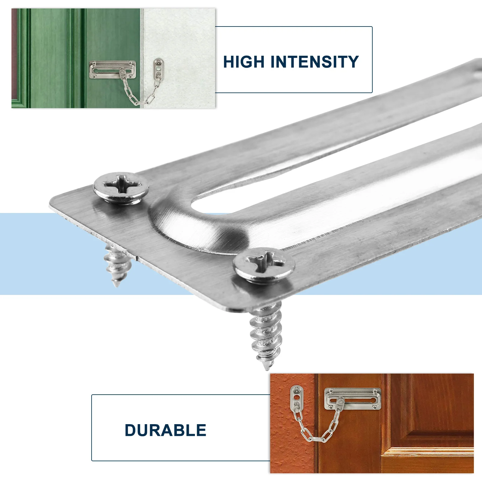 

2Pcs Stainless Steel Door Chain Locks Heavy Duty Security Chain Latch Childproof Lock for Home Safety Protection